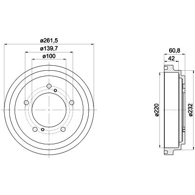 HELLA PAGID Тормозной барабан 8DT 355 301-951